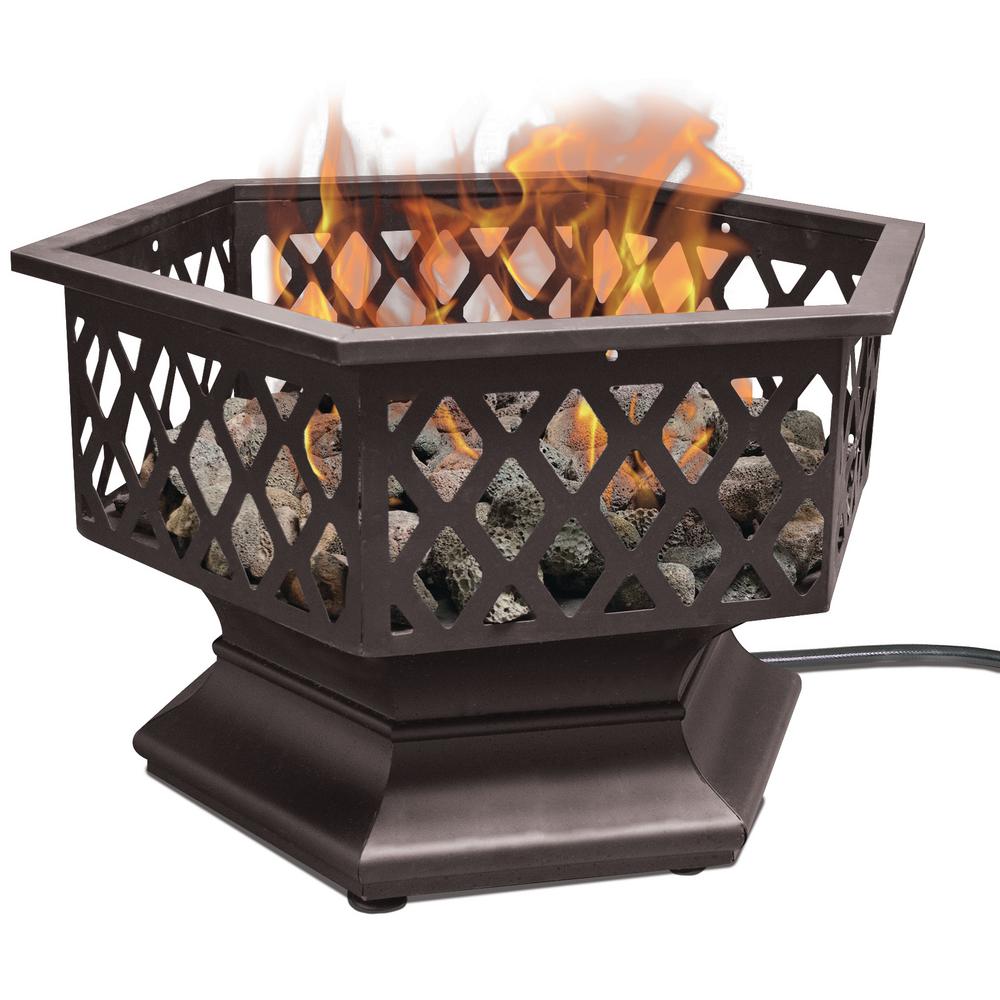 Endless Summer Outdoor Fireplace Elegant Endless Summer 24 In W Hexagon Outdoor Lp Gas Fire Pit with Lava Rock and Integrated Electronic Ignition