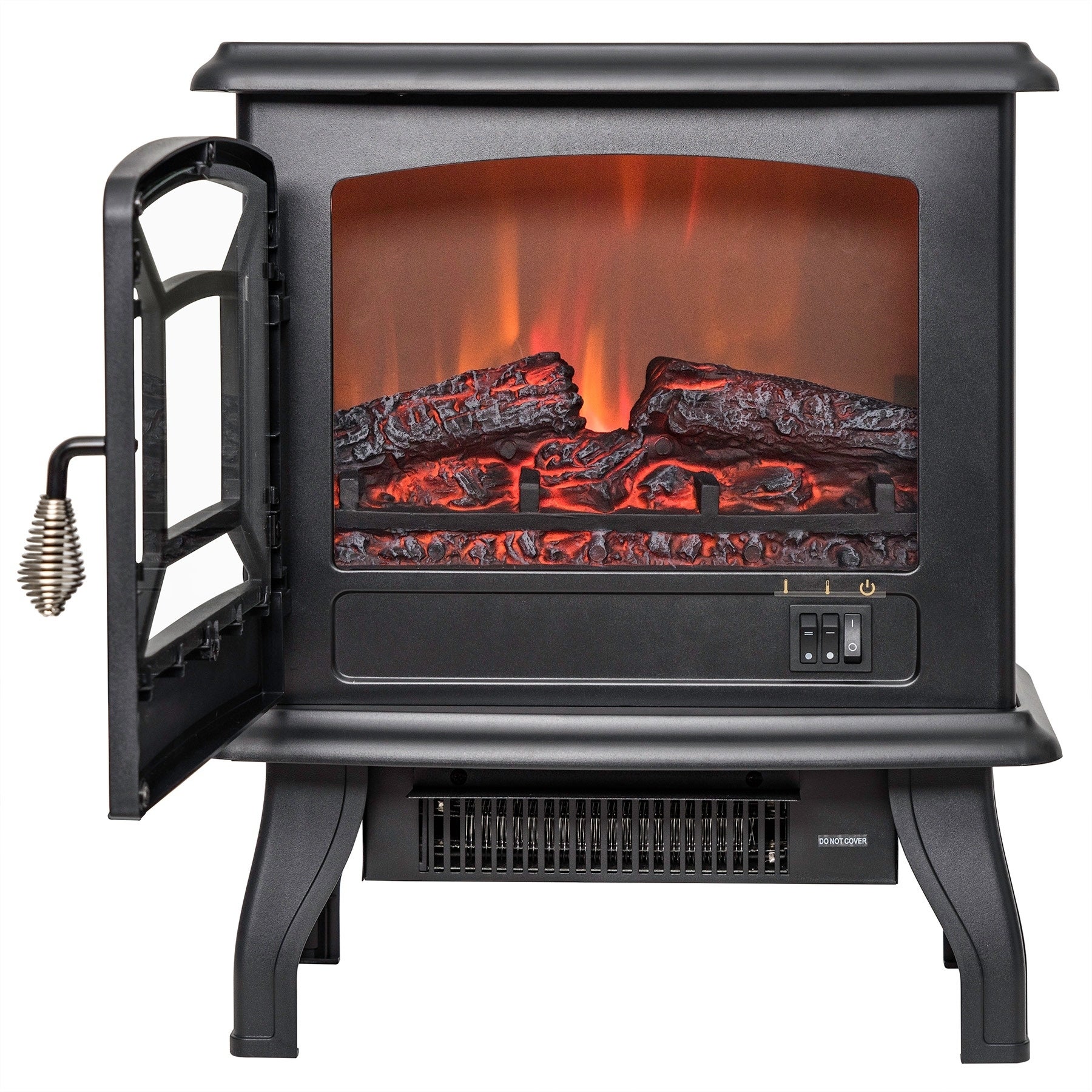 AKDY FP0078 17 Freestanding Portable Electric Fireplace 3D Flames Firebox w Logs Heater dc77dae8 f820 4899 b286 bbe353eb8030