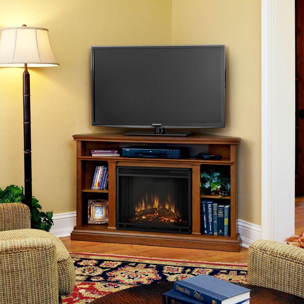 Fake Fireplaces that Look Real Luxury Churchill 51 In Corner Media Console Electric Fireplace In Oak
