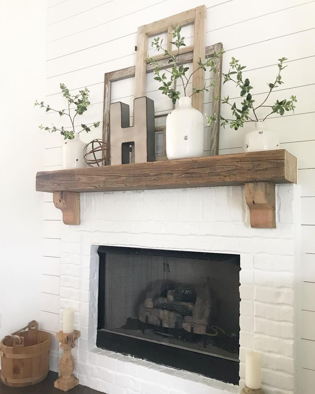 Farmhouse Fireplace Awesome 39 Cozy Fireplace Decor Ideas for White Walls