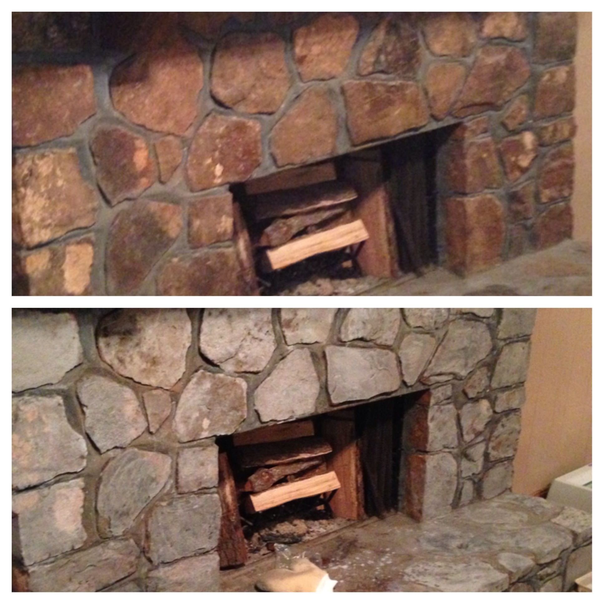 Faux Rock Fireplace Awesome Diy Painted Rock Fireplace I Updated Our Rock Fireplace