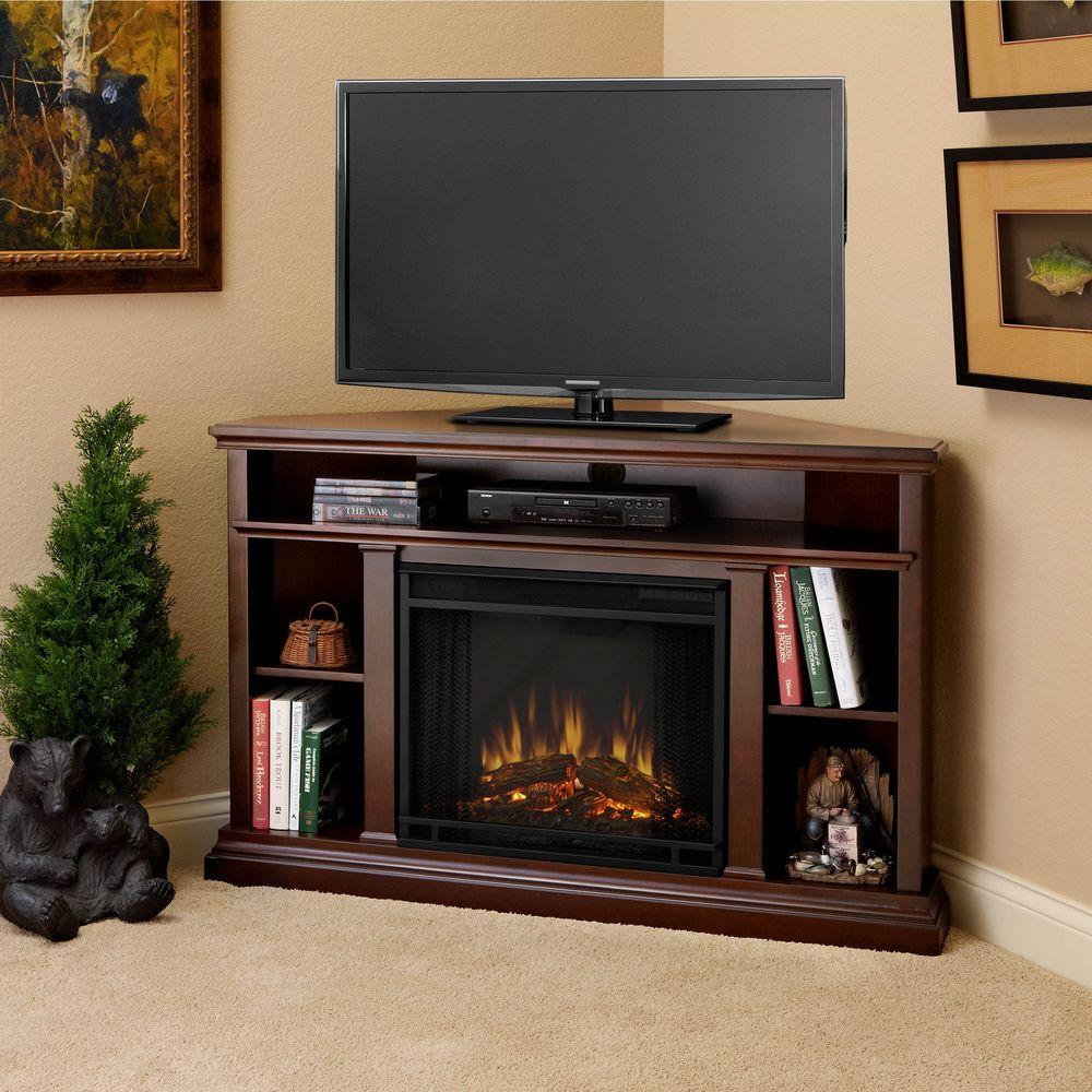 Faux Stone Fireplace Home Depot Best Of Churchill 51 In Corner Media Console Electric Fireplace In Dark Espresso