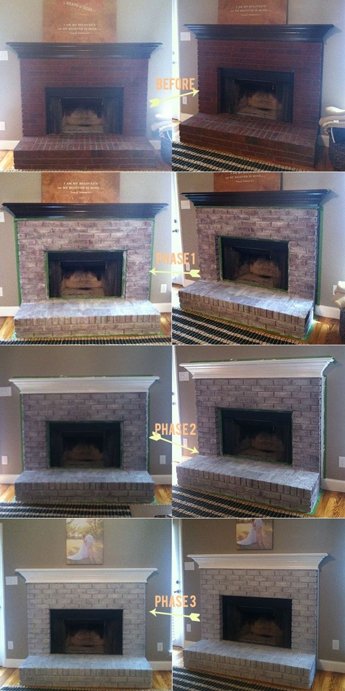 757 best House stuff images on Pinterest bad b0c1561bfc8253a eef3 brick fireplace paint fireplace update
