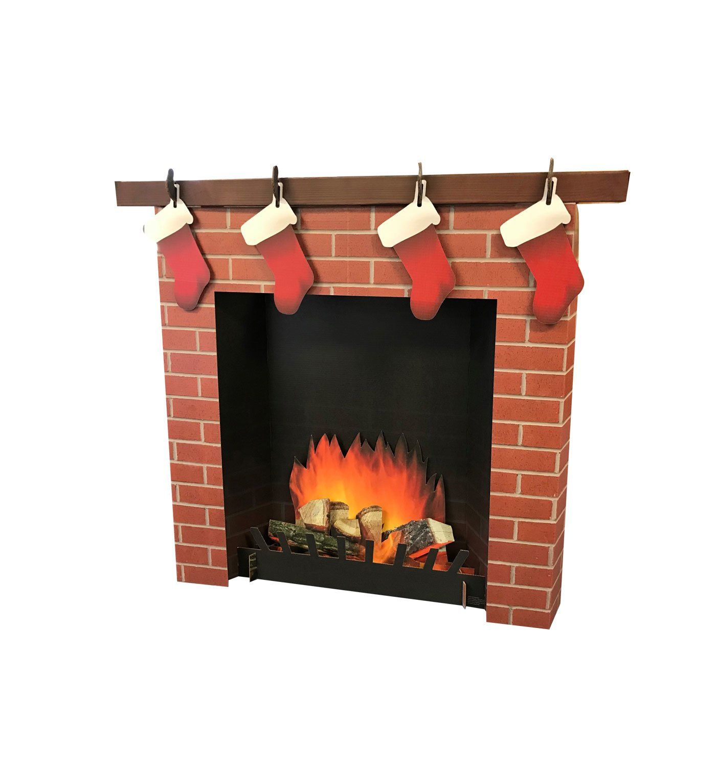 Fireplace Accessories Walmart Beautiful 3d Fireplace Standup Christmas Cheer Ho Ho Ho