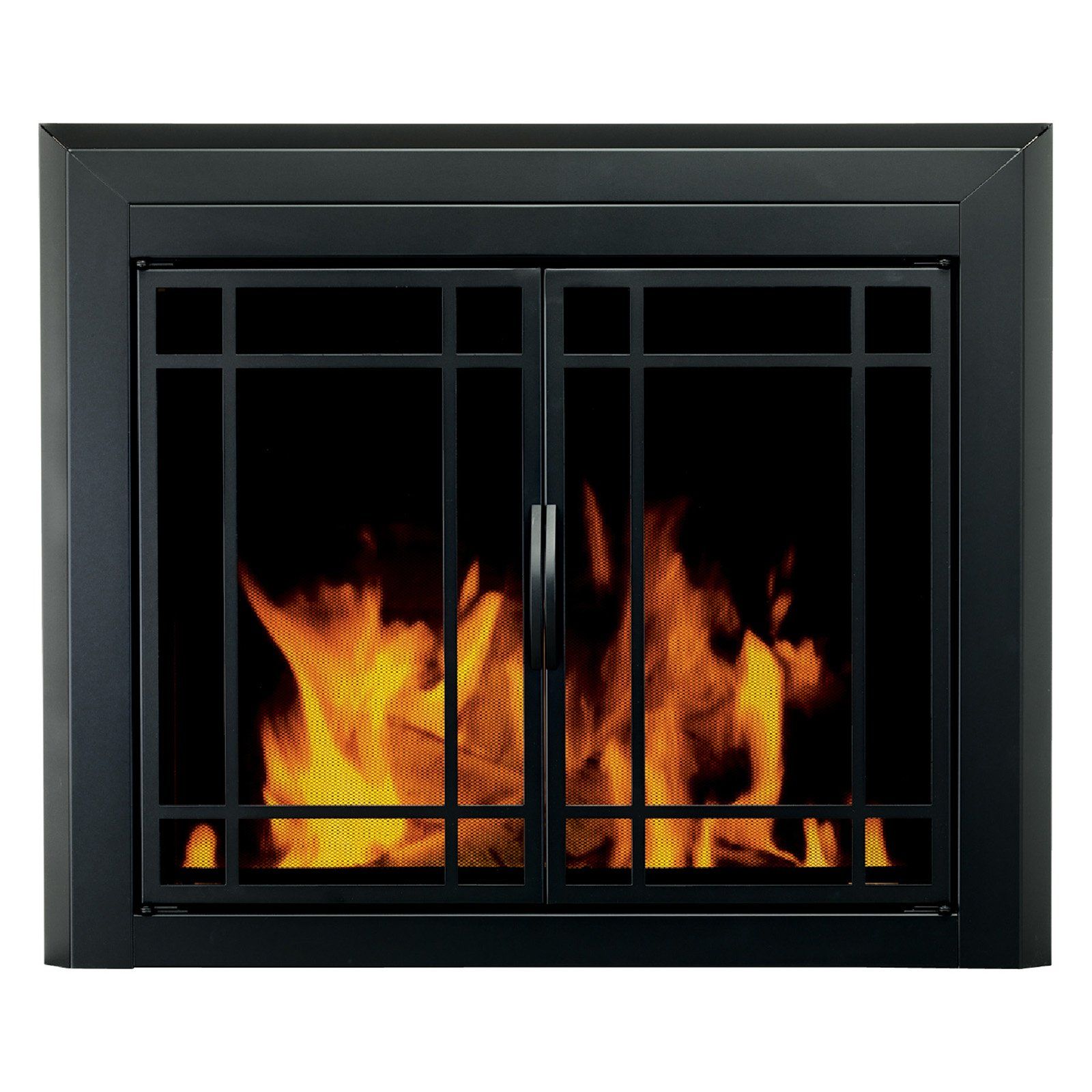 Pleasant Hearth Easton Prairie Cabinet Fireplace Screen and 262d9a4f92e37c6a4e690b7901f47f75