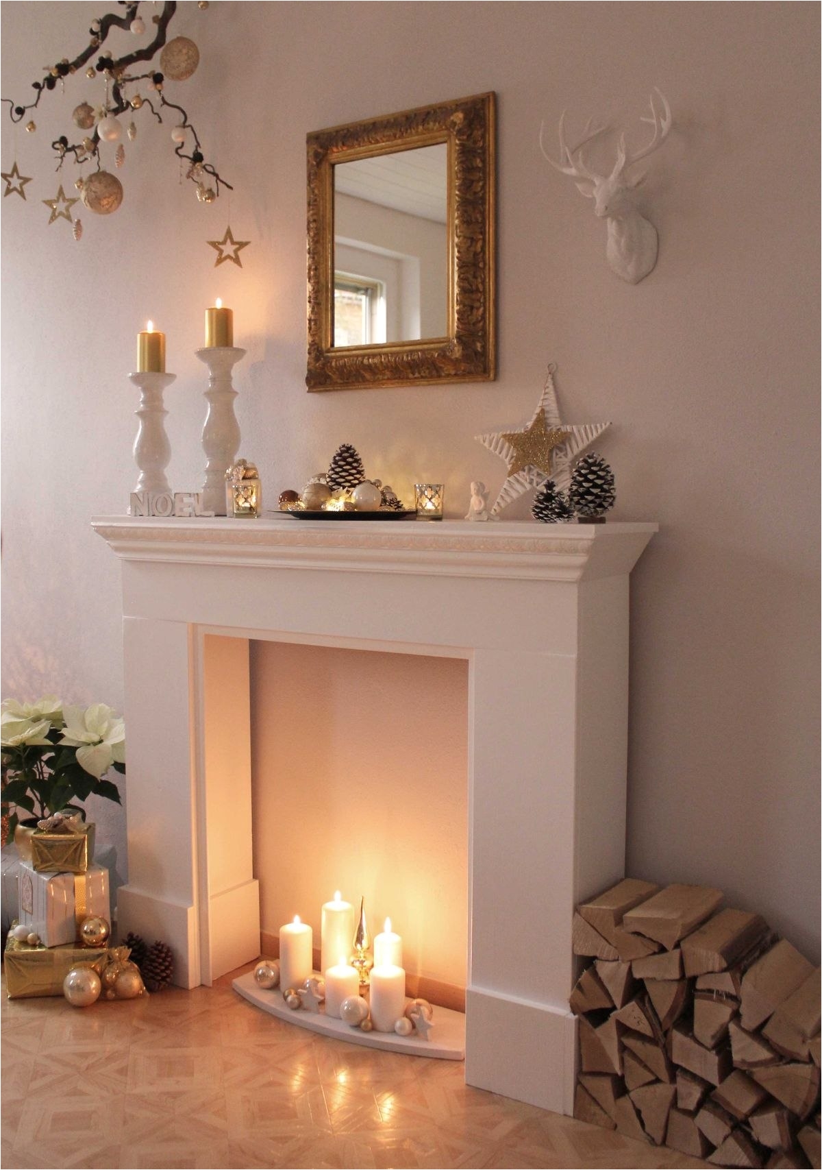 Fireplace and Mantel Luxury White Mantel Gas Fireplace