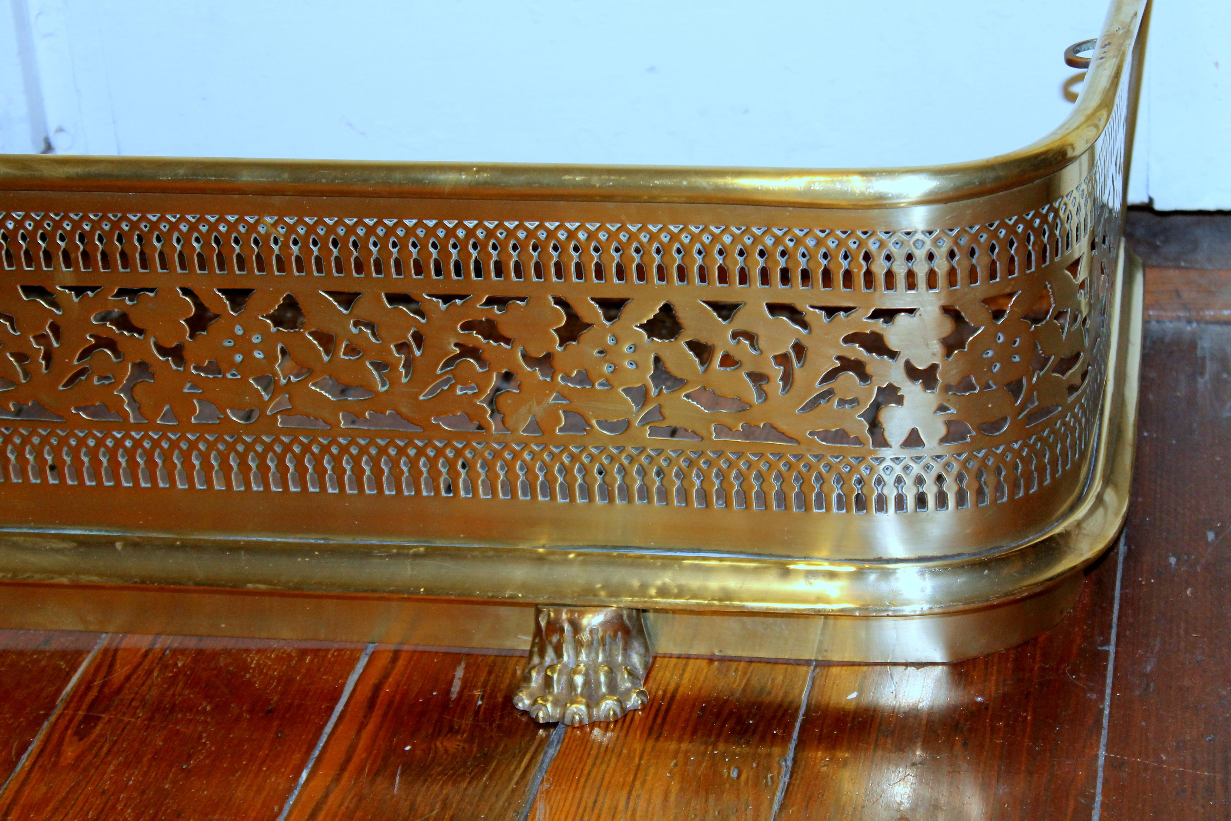 Fireplace andirons and Grates Luxury Antique English Superbly Pierced Brass Fireplace Fender