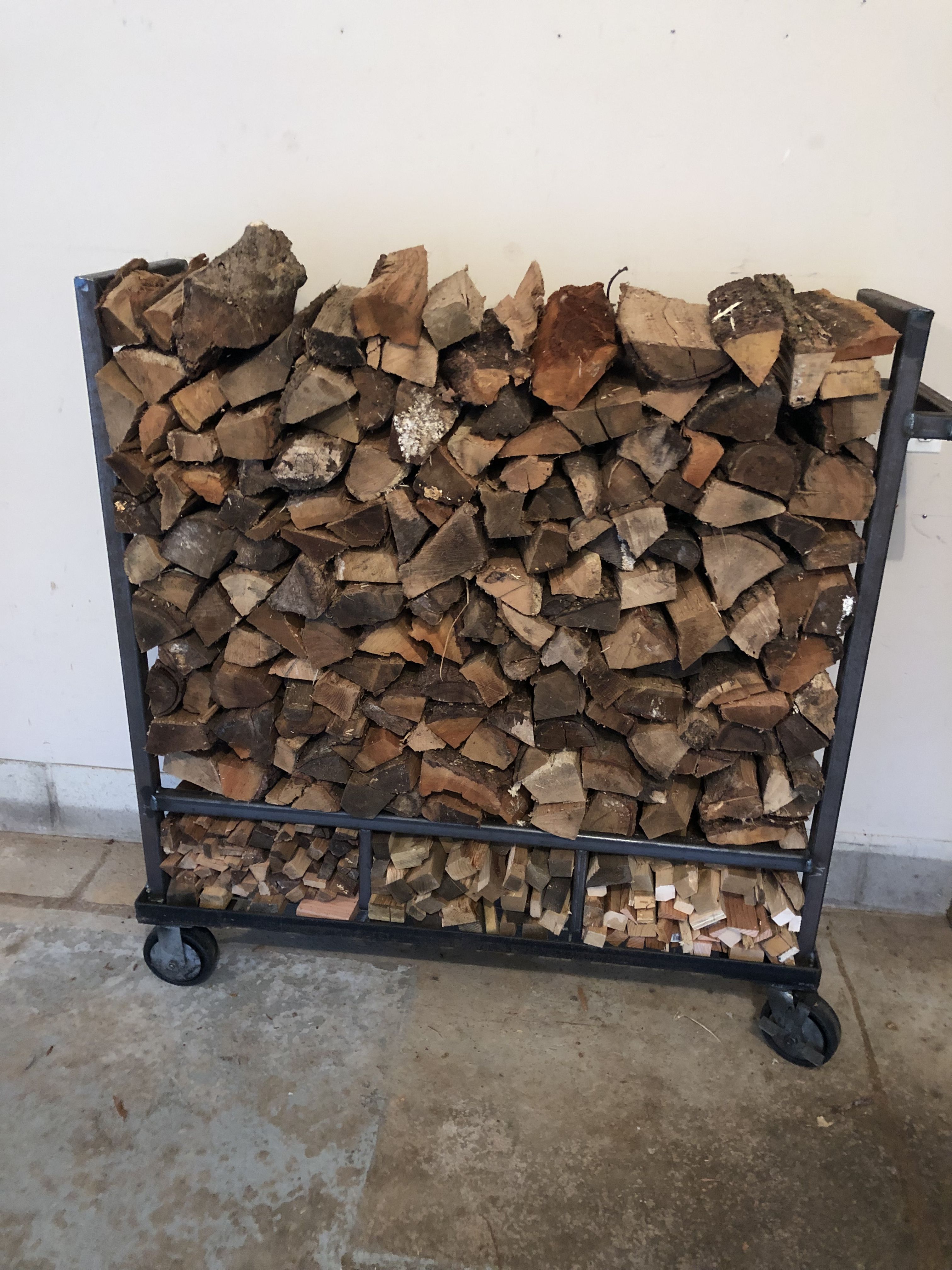 Fireplace andirons and Grates Luxury Portable Wood Stacker with Kindling Holds 1 4 Cord Small