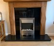 Fireplace Backing Elegant Traditional Rustic Oak Fire Surround with Electric Fire In Pontypool torfaen