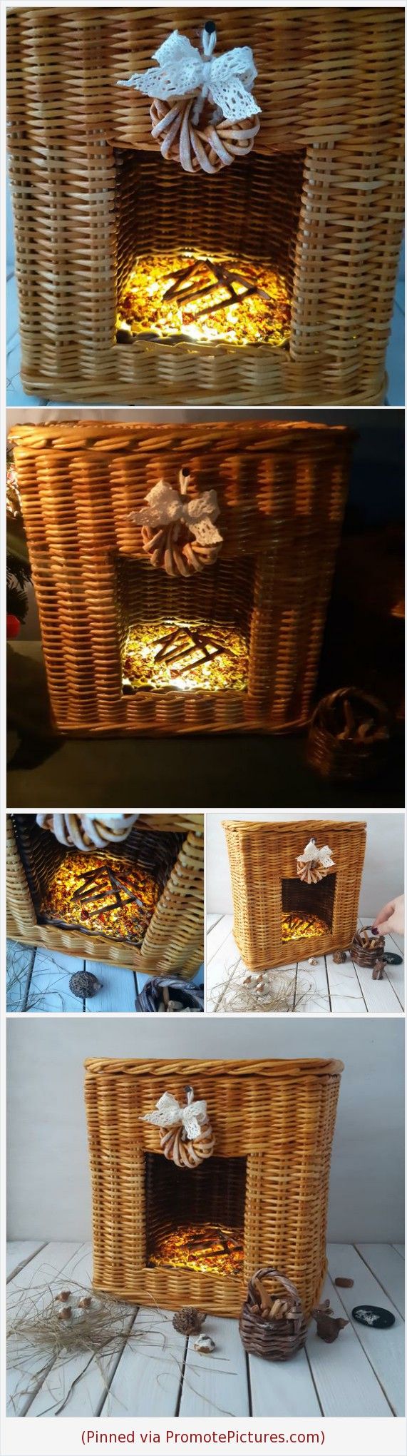 Fireplace Basket Luxury Wicker Miniature Handmade Fireplace Miniature Basket and