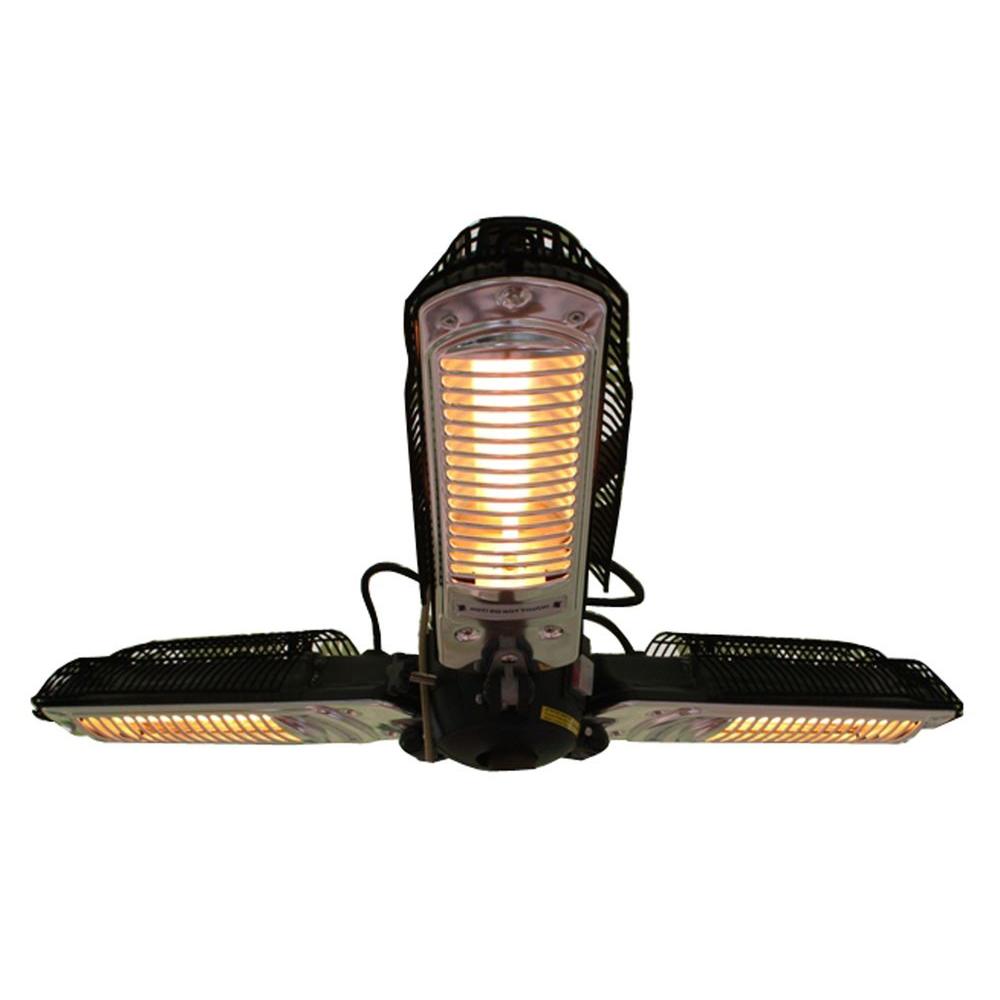 Fire Sense 1 500 Watt Black Umbrella Mounted Halogen Electric Patio Heater fire sense outdoor heating 64 1000
