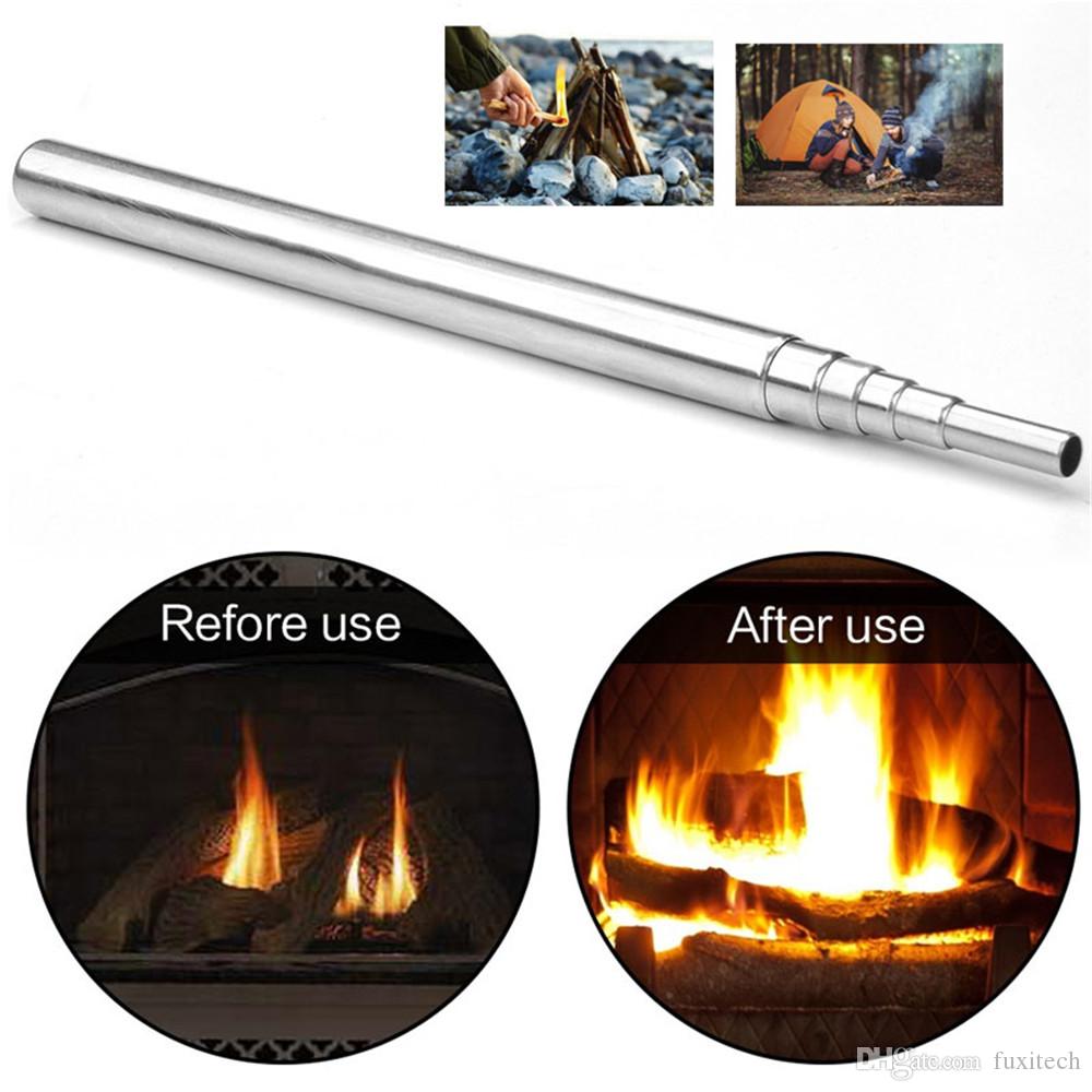 Fireplace Bellows Lovely Pocket Bellow Telescopic Blowpipe Blow Fire Tube Outdoor Camping Survival Picnic Retractable Blowpipe Mini Fire Starter tool Roof Prism Binoculars