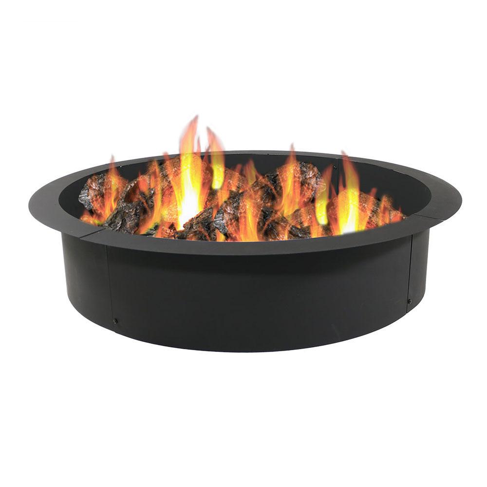 Fireplace Brick Cleaner Home Depot New Sunnydaze Decor 36 In X 36 In Round Heavy Duty Steel Wood Burning Fire Pit Rim Liner