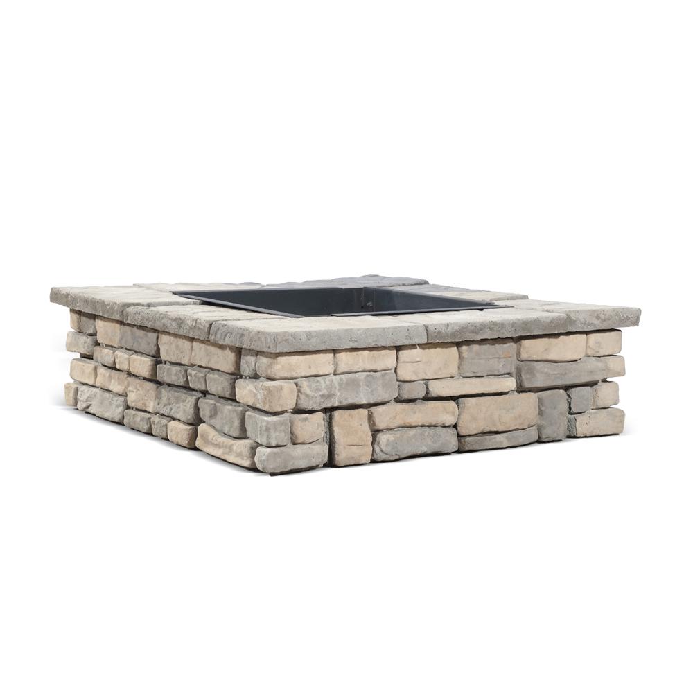 Fireplace Brick Home Depot Awesome Natural Concrete Products Co 28 In X 14 In Steel Wood Random Stone Limestone Square Fire Pit Kit