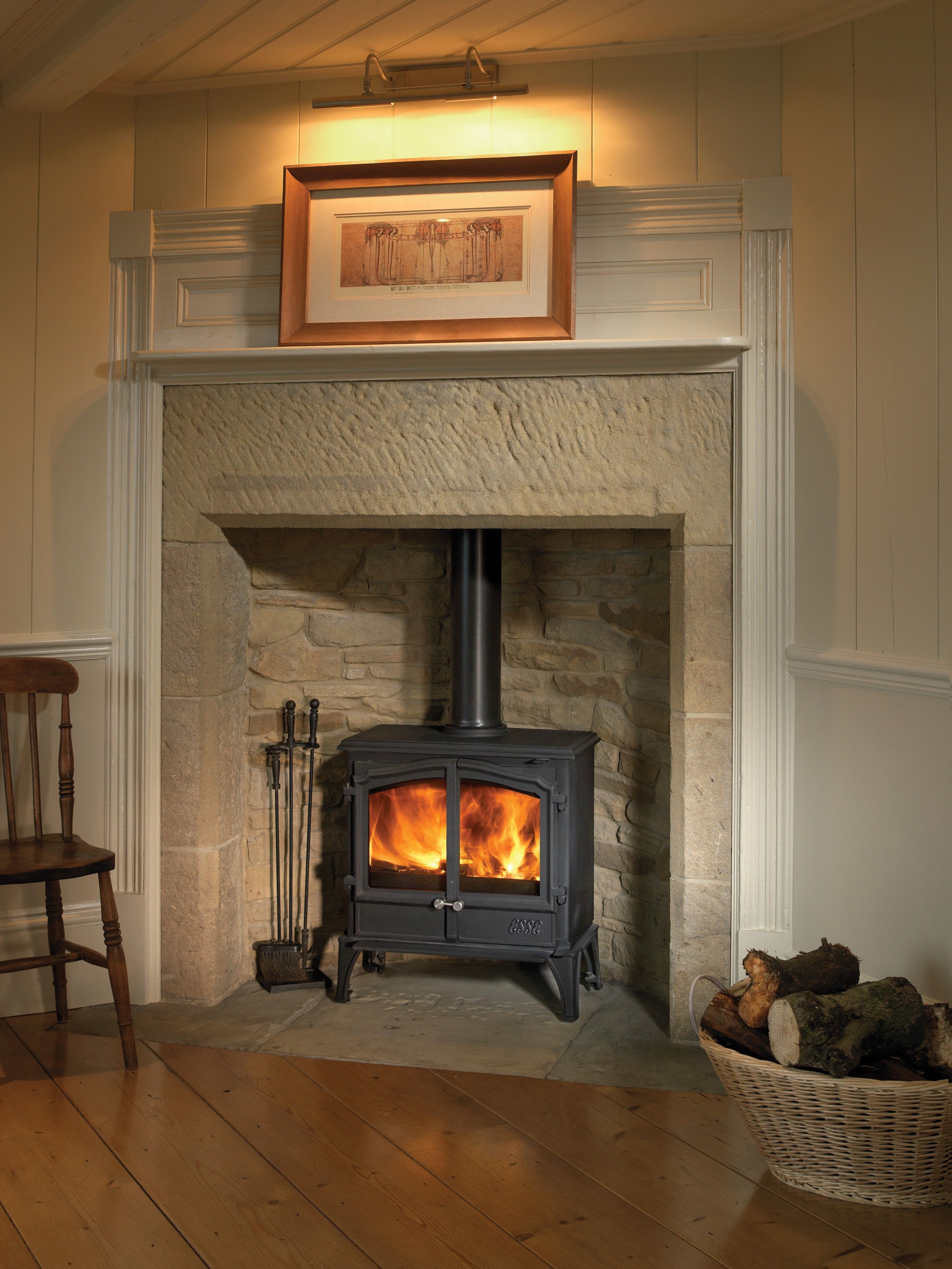 Fireplace Brick Liner Beautiful Esse 100 Double Door Multifuel Stove Family Room