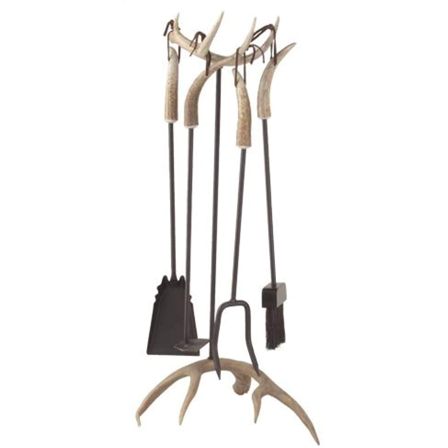 Fireplace Broom Awesome Antler Fireplace Set W 4 tools Bristle Brush Real Deer