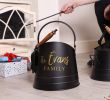 Fireplace Bucket Unique Personalised Black Coal Bucket with Shovel