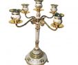 Fireplace Candelabra Unique Candle Holders 5 Arms Shiny Golden Plated Candelabra Romantic and Luxury Metal for Wedding events Party Home Table Decoration Candle Holders for