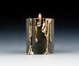 Fireplace Candle Holder Luxury Black Candle Holders with Dripping Gold