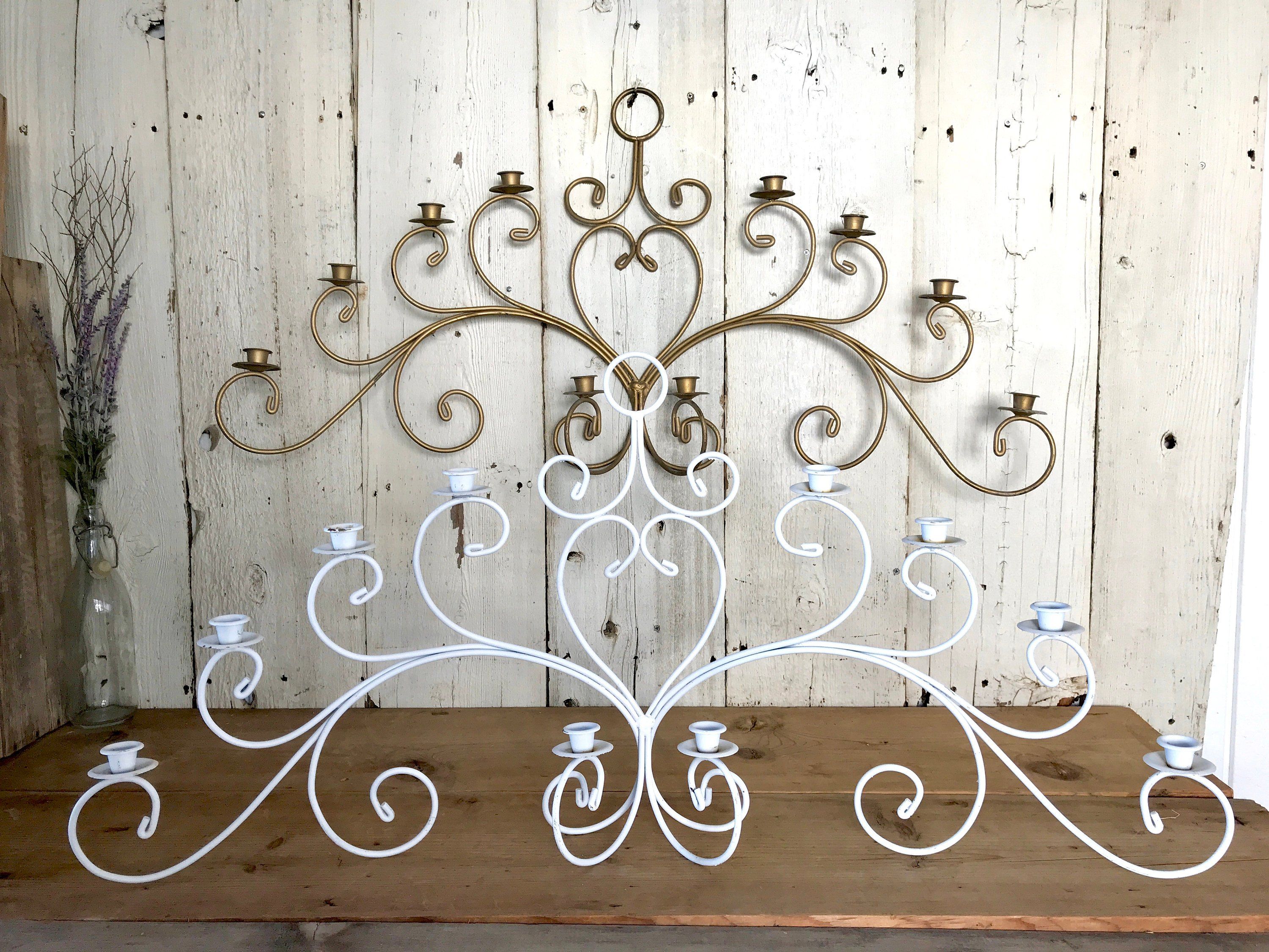 Fireplace Candle Set Fresh Set Of 2 Wrought Iron Wall Candelabras Matching 10 Arm Wall