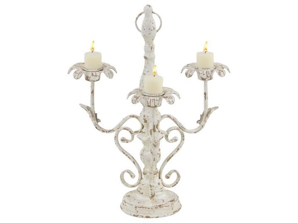 Fireplace Candle Set Luxury Accessories Metal Candle Holder by Uma Enterprises Inc at Howell Furniture