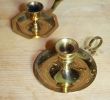Fireplace Candle Set New Set Of 2 Decorative Vintage Candle Holders Thumb Hole Brass