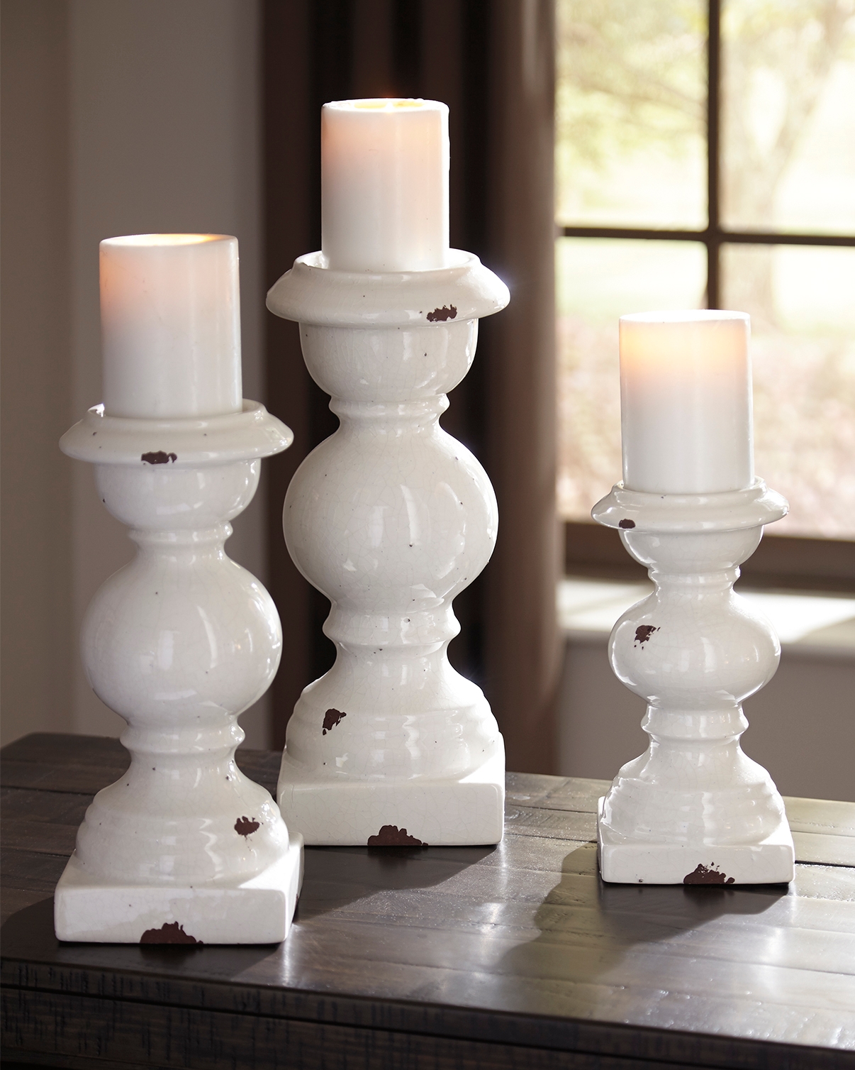 Devorah Candle Holder Set of 3 Antique White in 2019 d9270d0a1b7c020d735b003ba92b4d85