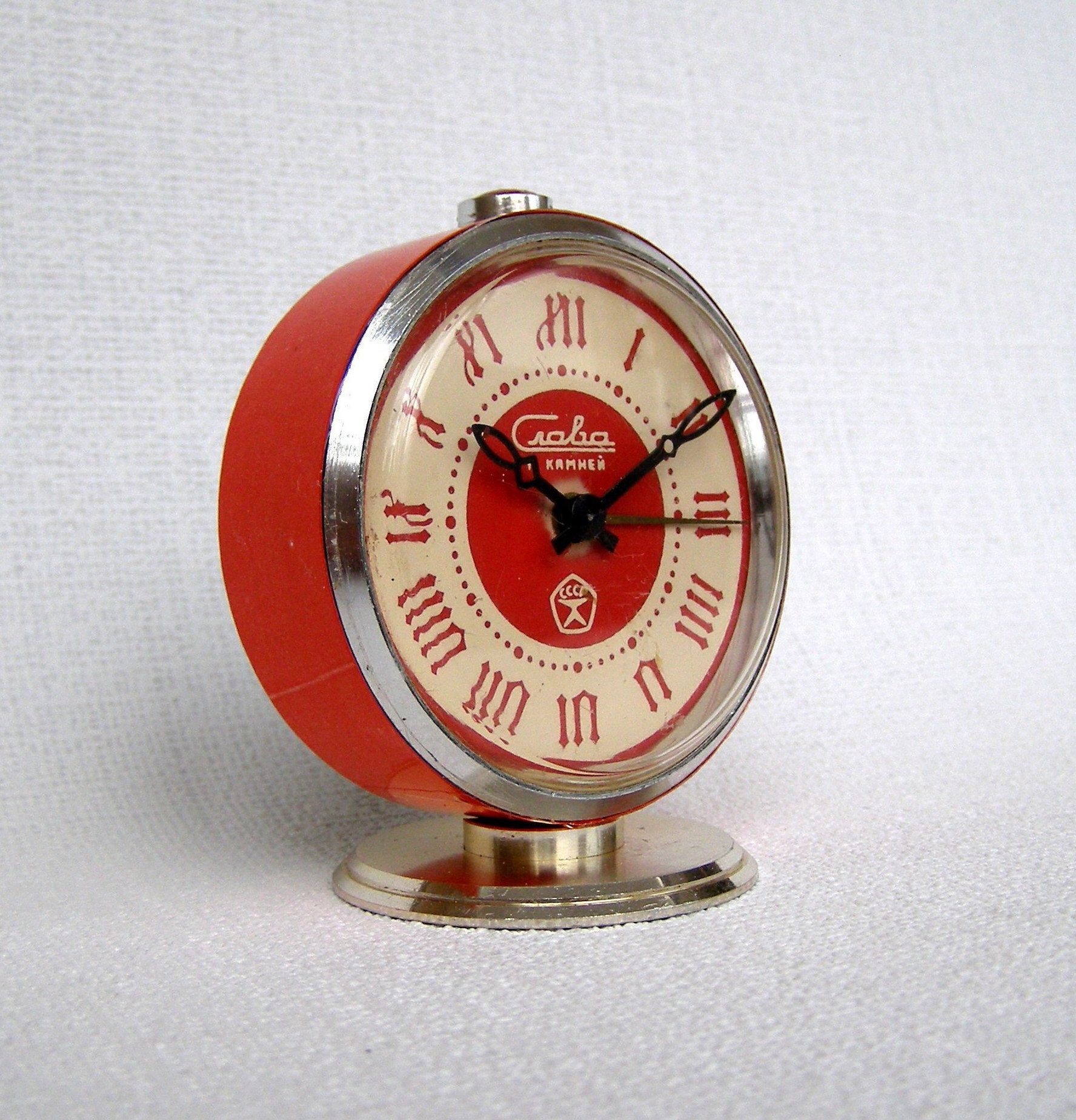 Fireplace Clock Awesome soviet Alarm Clock Desk Clock Ussr Vintage Clock Slava