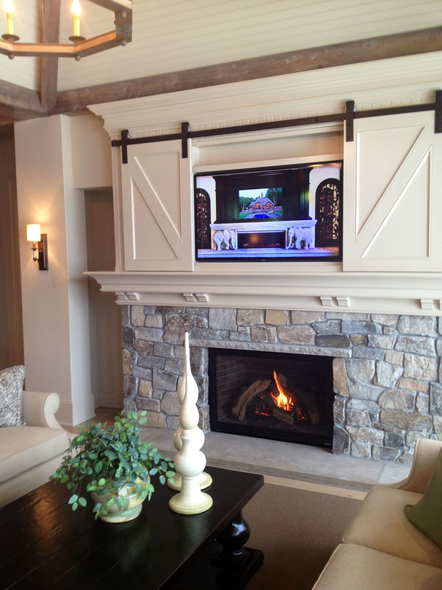 Fireplace Decor with Tv Unique Barn Door for the Tv Fireplace