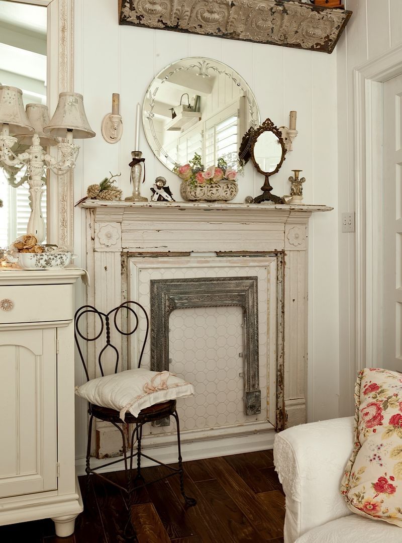Fireplace Decorating Ideas Lovely Faux Fireplace Chalk Painted Living Room Chippy Shabby