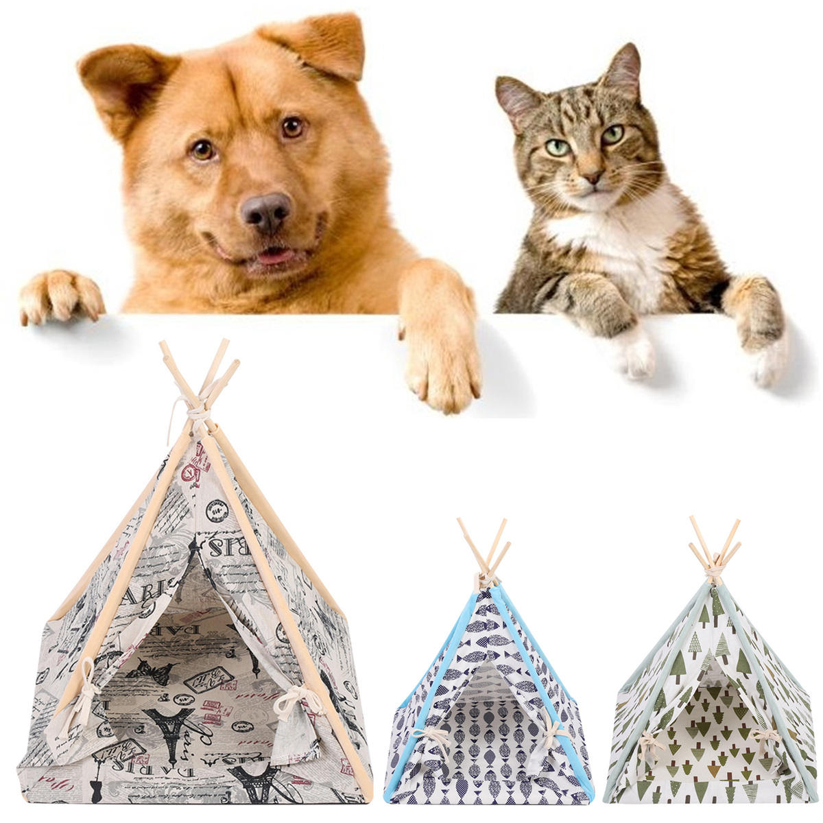 Fireplace Dogs Inspirational Foldable Linen Pet Dog House Washable Tent Puppy Cat Indoor Outdoor Teepee Mat