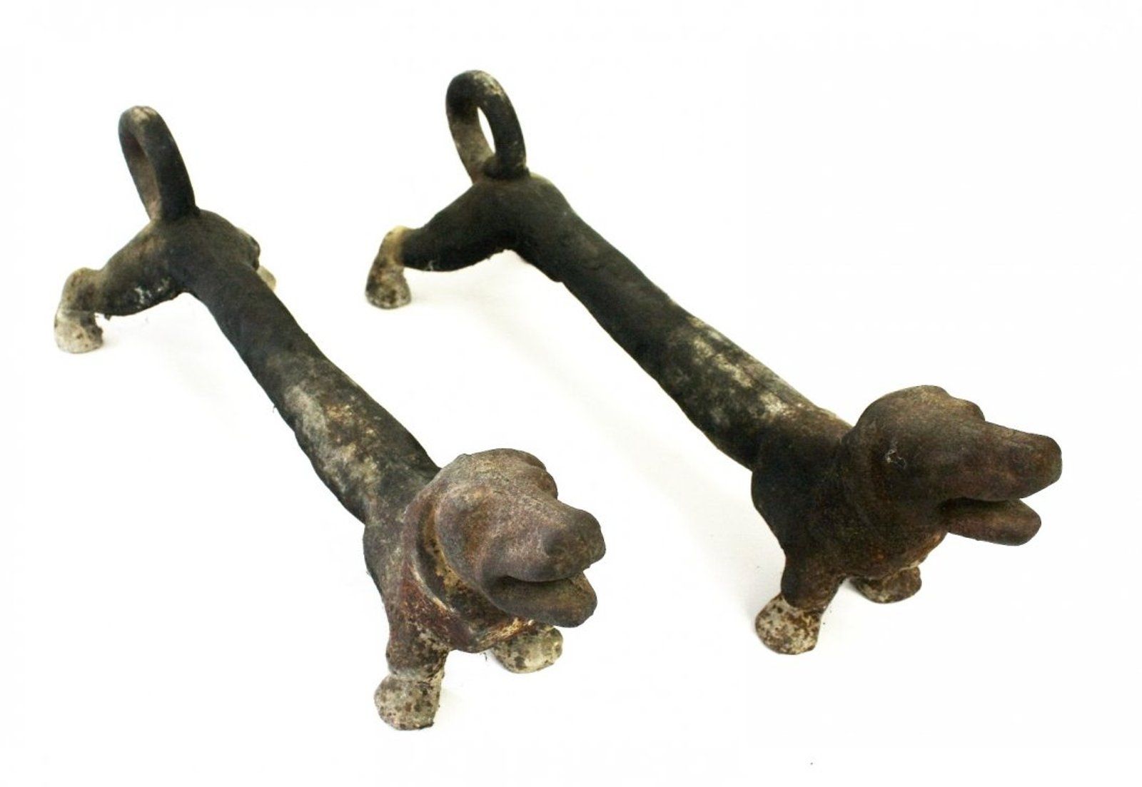 Fireplace Dogs Lovely Pair Of American Cast Iron Dog Fireplace Log Holders On