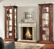 Fireplace Door Guy Beautiful Wood Display Lighted Corner Curio Cabinet with Glass Doors