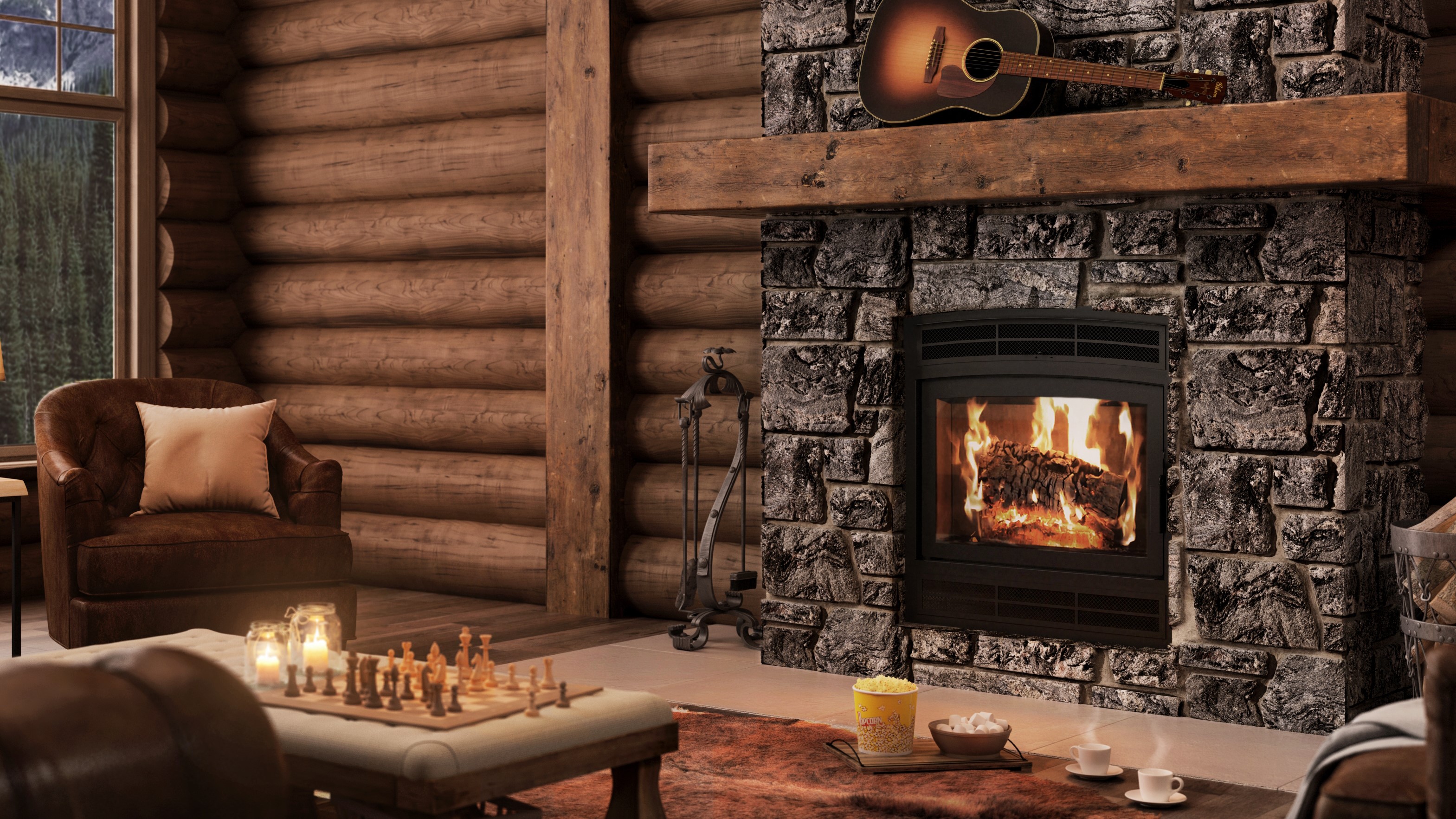Ambiance Fireplaces and Grills Elegance 42 Rustic Arched Door and Louvres 16 9
