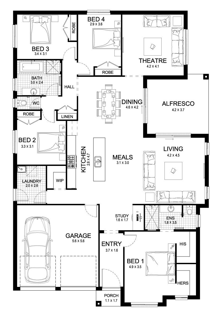 Fireplace Floor Plan Inspirational soul 27 Single Level Floorplan by Kurmond Homes New