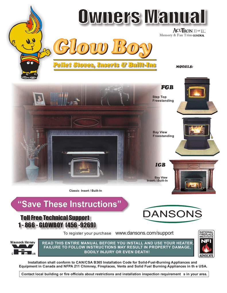 Fireplace Fresh Air Intake Fresh Dansons Group Glow Boy Fgb User S Manual