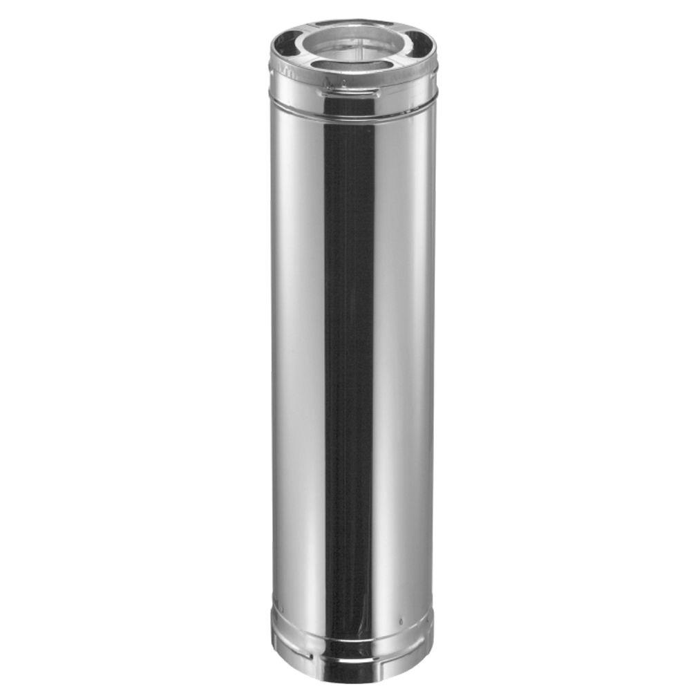 DuraVent DuraPlus 6 in Dia x 36 in L Stainless Steel Triple Wall Chimney Stove Pipe duravent flue chimney pipes 6dp 36ss 64 1000