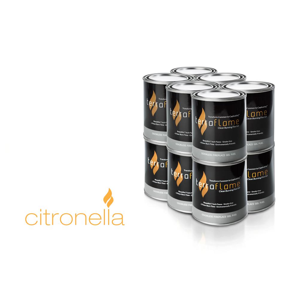 Terra Flame 5 in Citronella Gel Fuel by SunJel 12 Pack terra flame outdoor fireplaces sjcitropack12 c3 1000