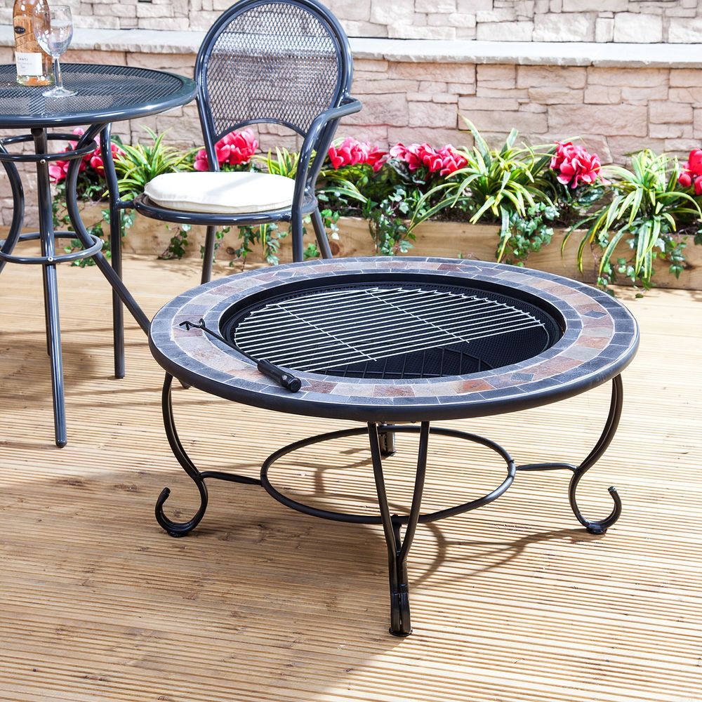 35” Round Mosaic Table Garden Fire Pit Romana by Fire 0d4fd3bd0ac0f52b928a44ae a12