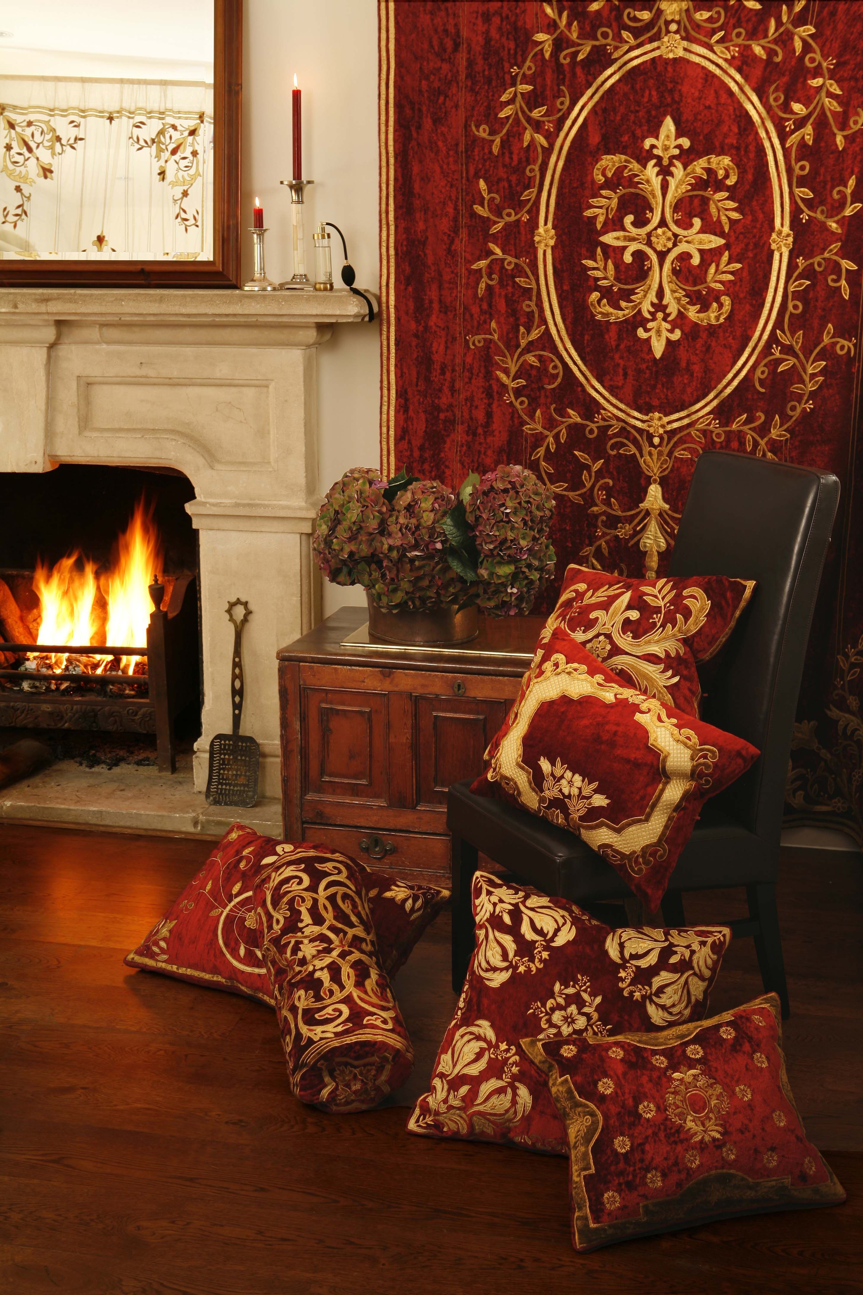 Fireplace Hearth Cushions New Christmas Cushions by English Home In Festive Red and Gold