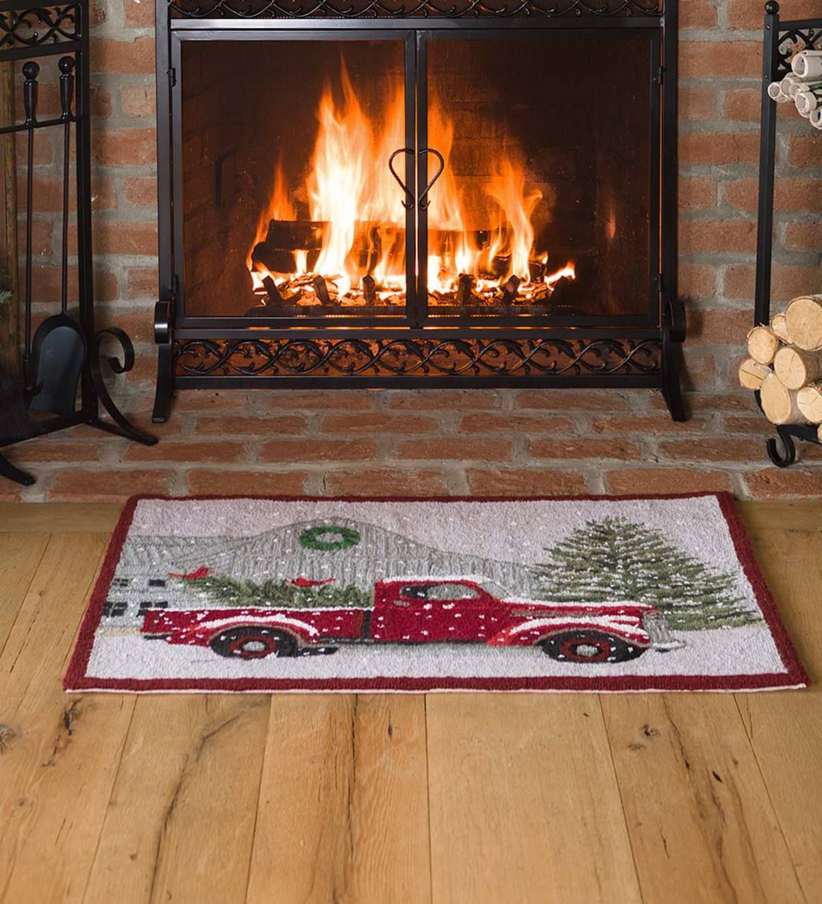 Fireplace Hearth Mat Awesome Herald the Season with Our Holiday Farmer S Market Wool Rug