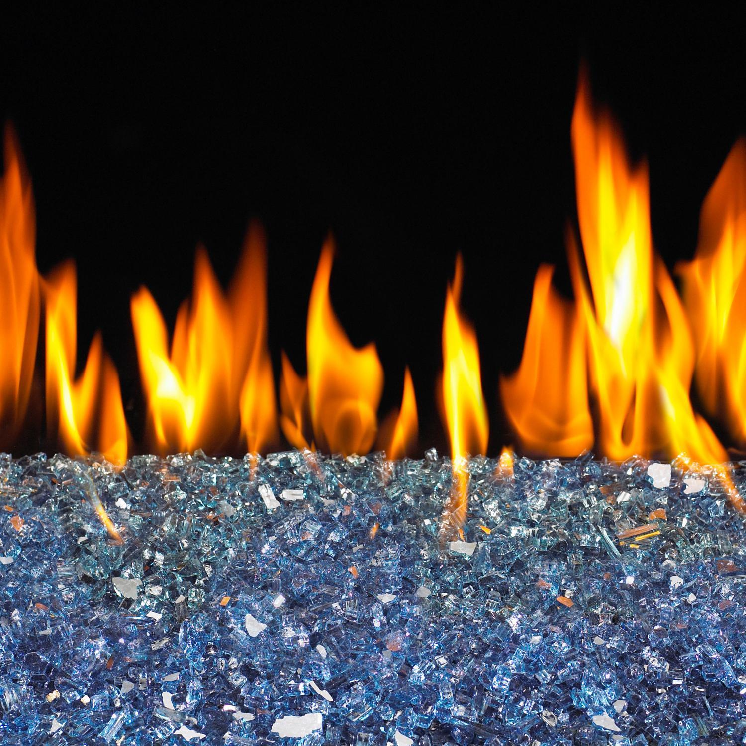 Fireplace Heat Reflector New Peterson Real Fyre 24 Inch Caribbean Blue Fire Glass Set