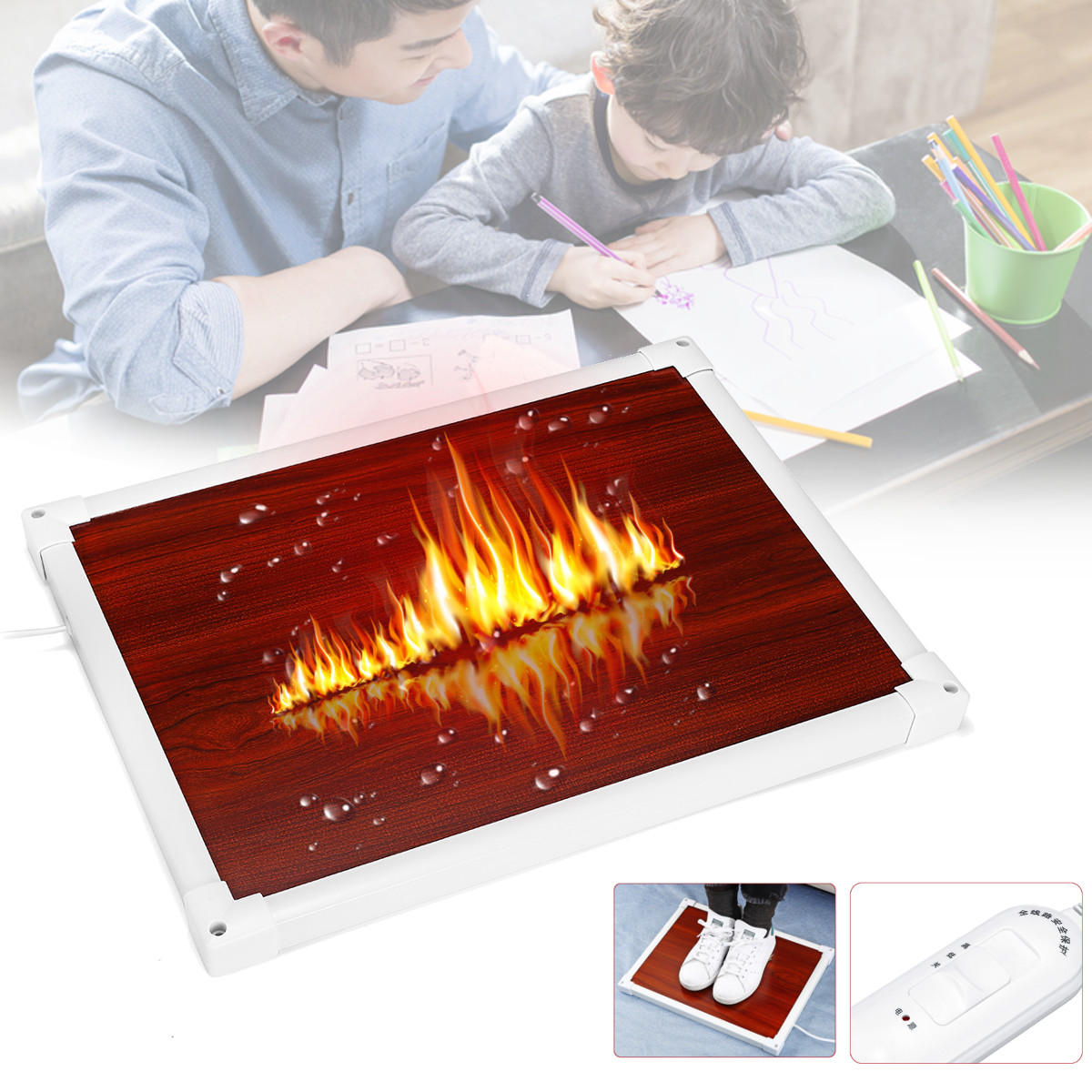 Fireplace Heaters Cheap Unique 220v 100w Electric Foot Heat Mat Heating Carbon Crystal Foot Warmer Heater