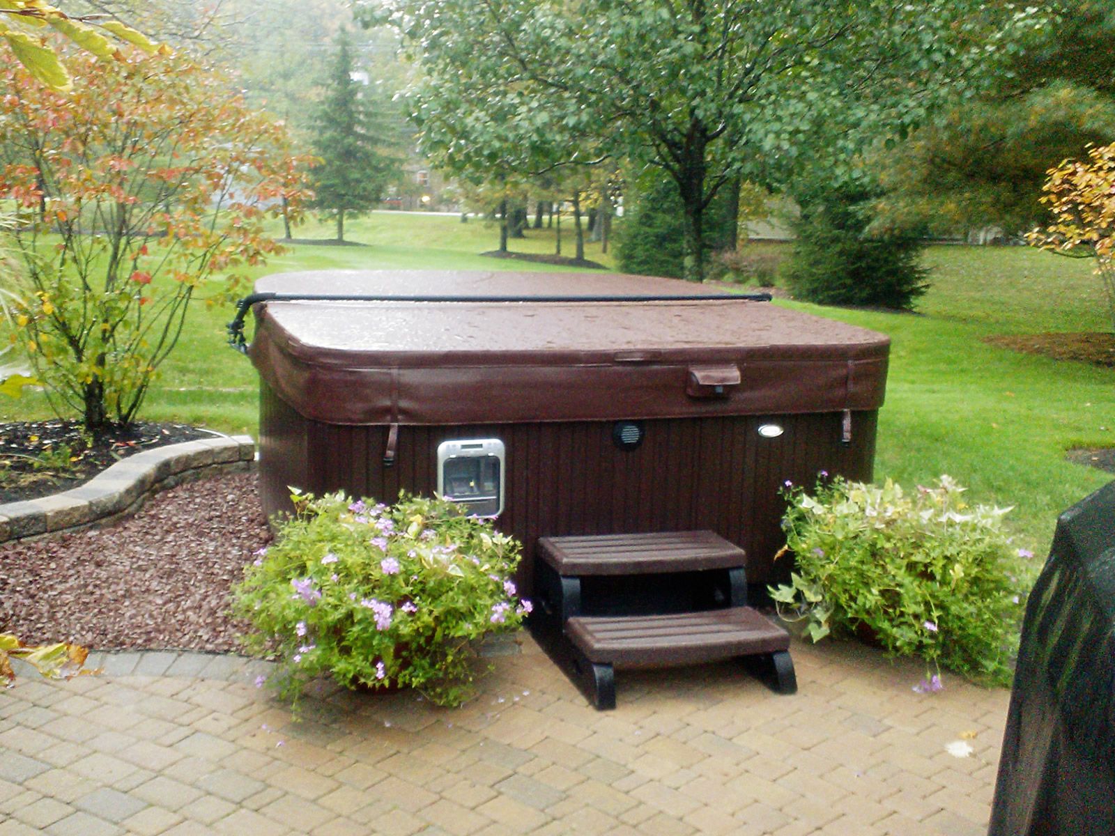 Fireplace Hot Tub Unique Ez Pad Hot Tub Spa Base Nice Surrounding Landscaping with