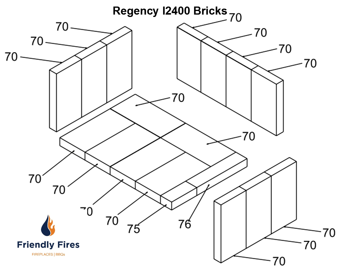 Fireplace Insert Replacement Parts Elegant Regency Plete Brick Kit Medium Insert I2400