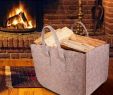 Fireplace Log Basket Luxury Amazon Aolvo Firewood Basket Storage Felt Bag