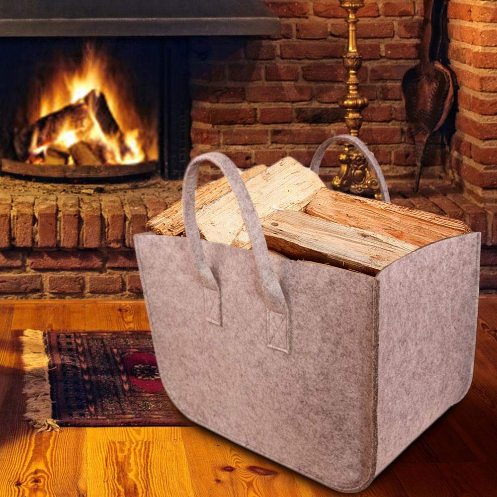 Fireplace Log Basket Luxury Amazon Aolvo Firewood Basket Storage Felt Bag