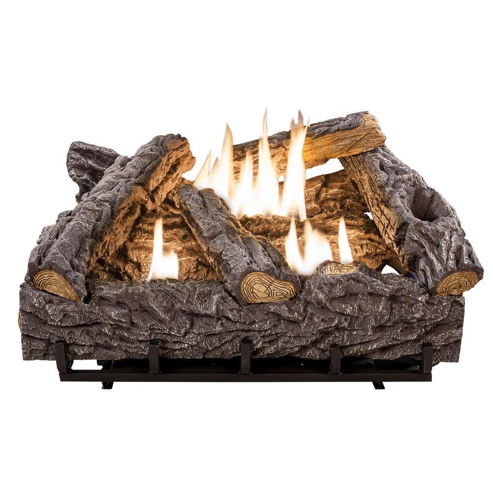 Fireplace Logs Home Depot Elegant 24 In Timber Creek Vent Free Dual Fuel Gas Log Set with thermostat