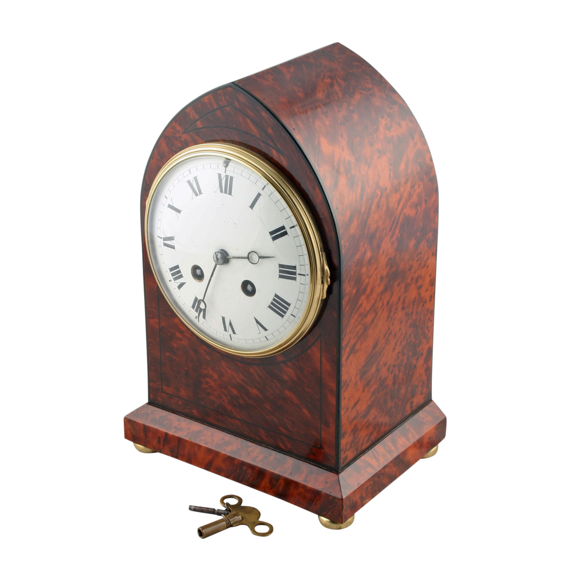 Fireplace Mantel Clock Elegant Amboyna Wood Mantel Clock Bracket Antique Clocks