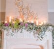 Fireplace Mantel Decor Beautiful Mantle Garland with Candles Eucalyptus Fern Peonies